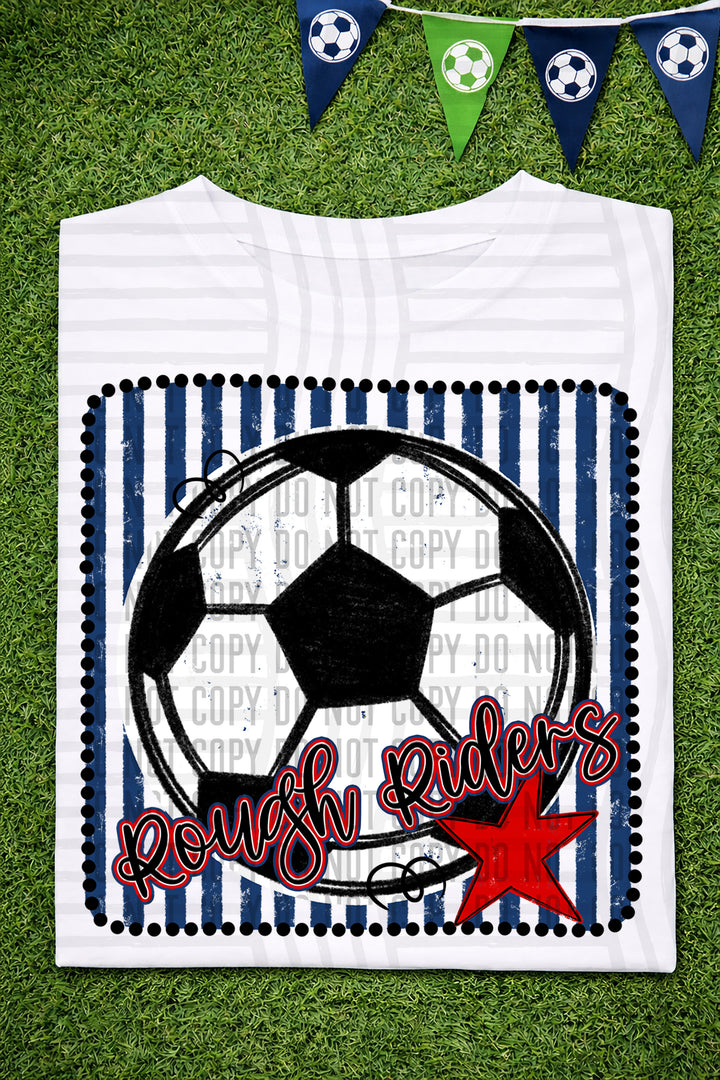 Soccer RWB Framed DTF Print