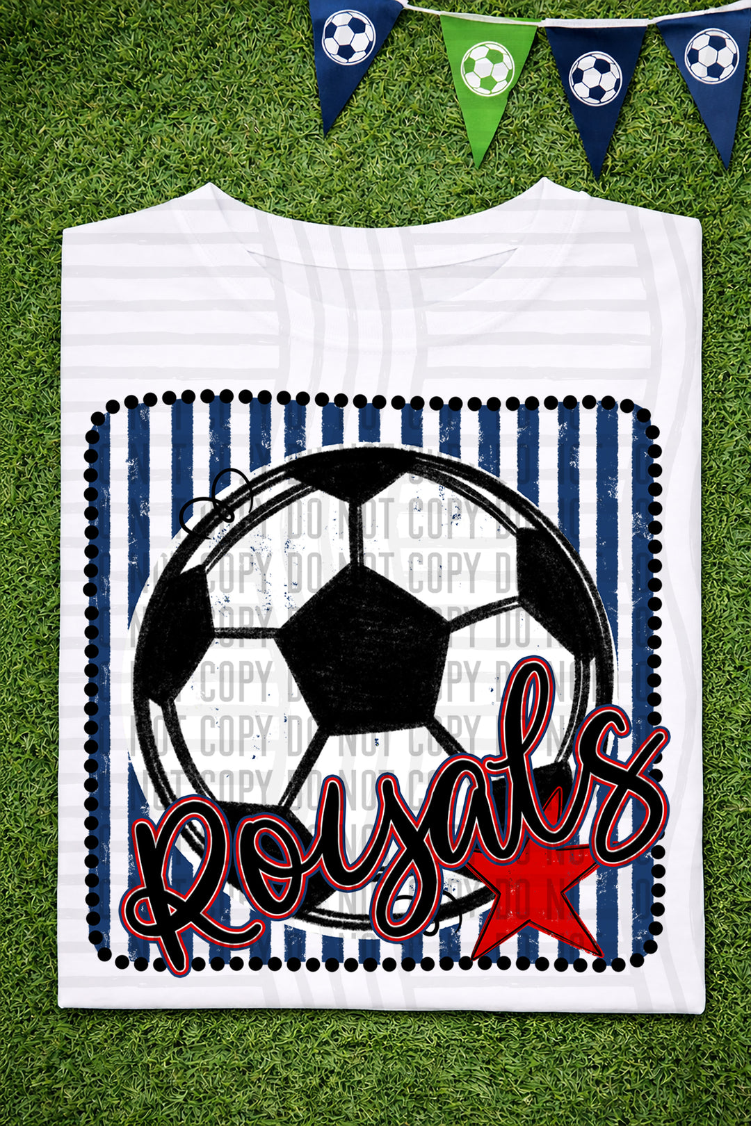 Soccer RWB Framed DTF Print