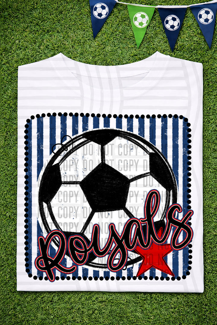 Soccer RWB Framed DTF Print
