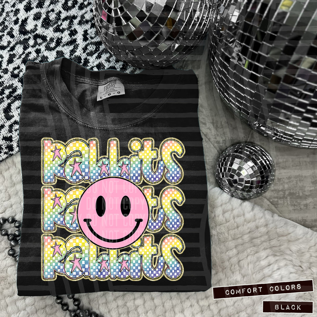 Pink Smiley Triple Stack DTF Print
