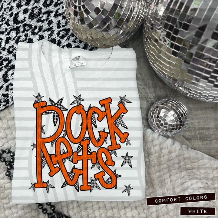 Orange Staggered DTF Print