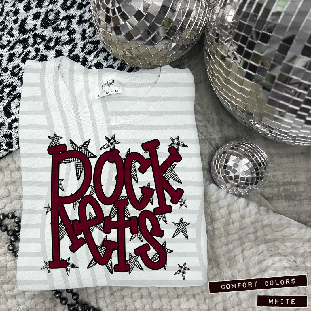 Maroon Staggered DTF Print