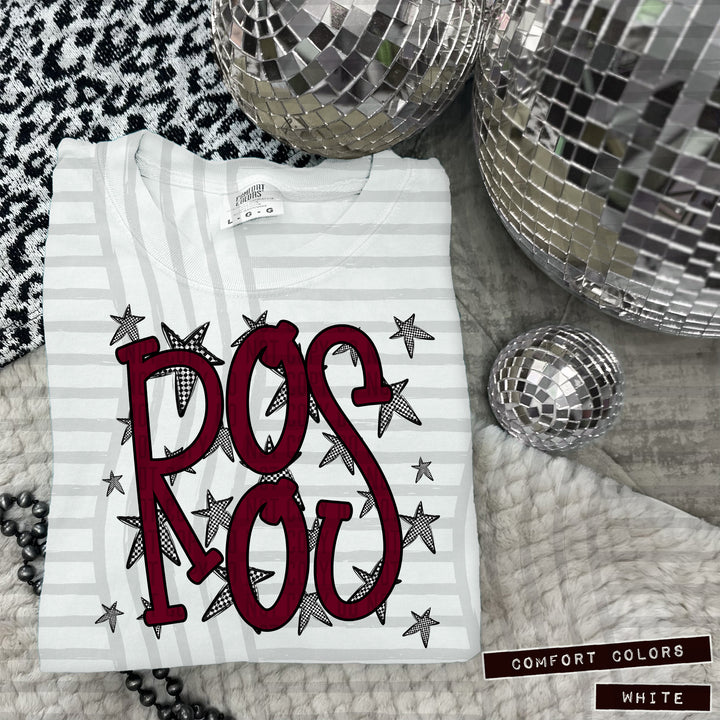 Maroon Staggered DTF Print