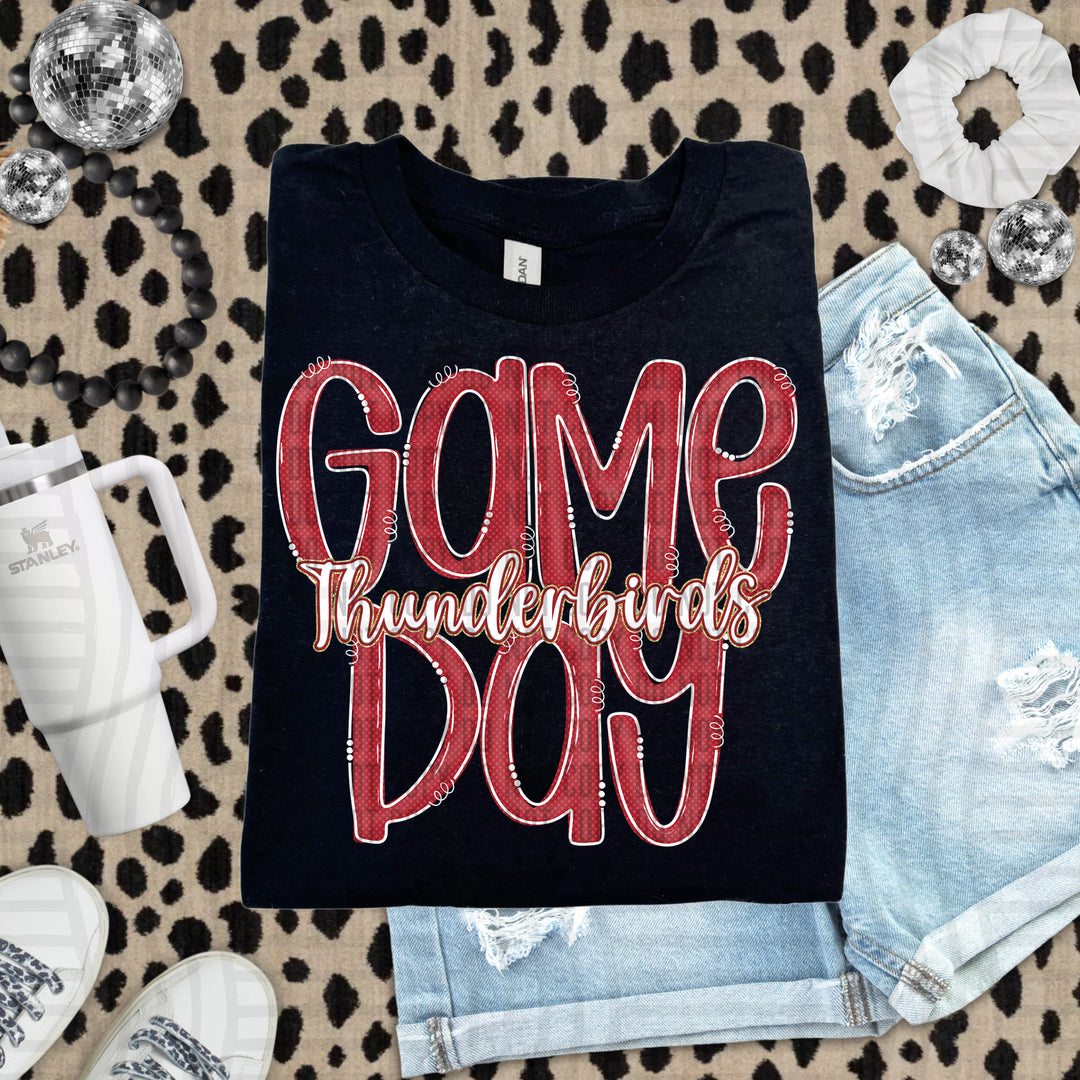 Doodle Gameday Crimson DTF Print