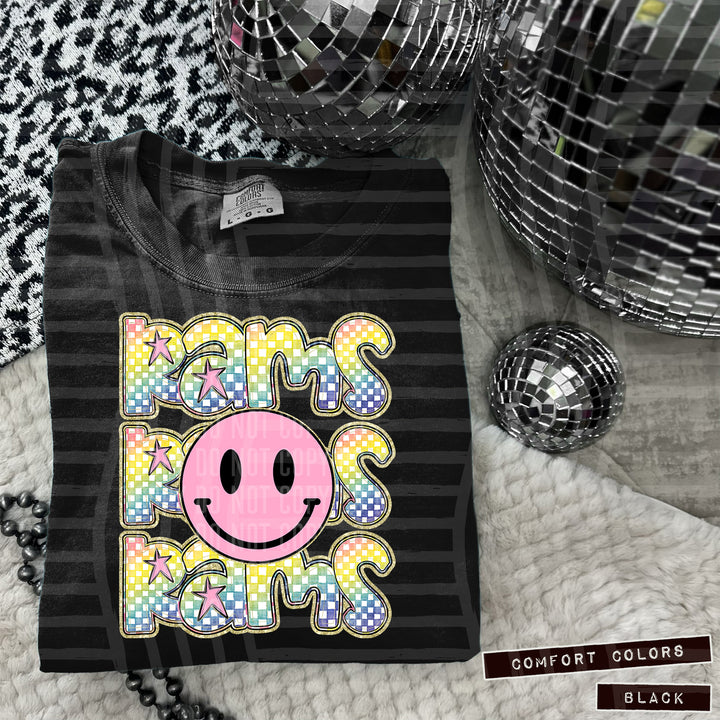 Pink Smiley Triple Stack DTF Print