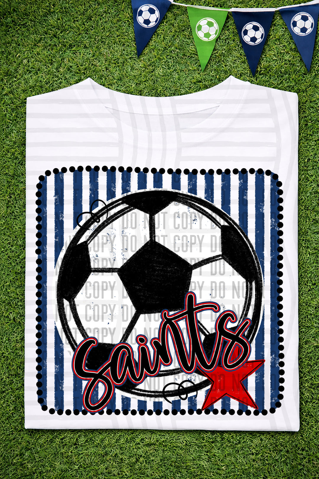 Soccer RWB Framed DTF Print