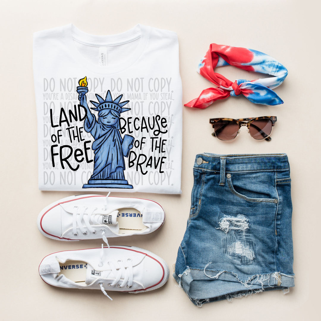 Land Of The Free Because Of The Brave DTF Print