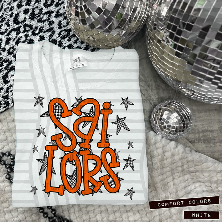 Orange Staggered DTF Print