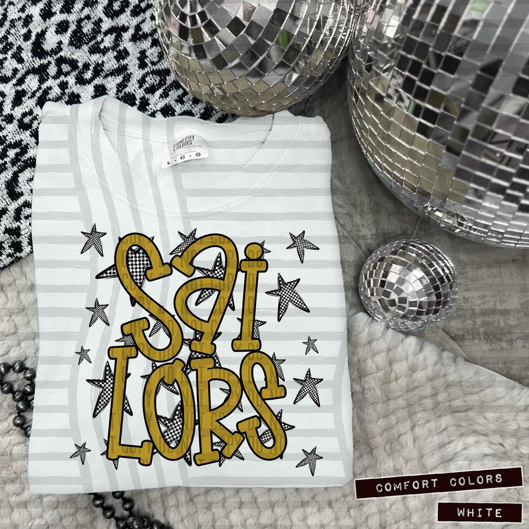Gold Staggered DTF Print