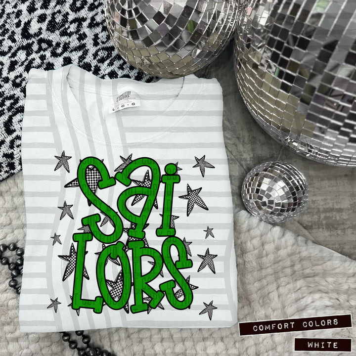Green Staggered DTF Print