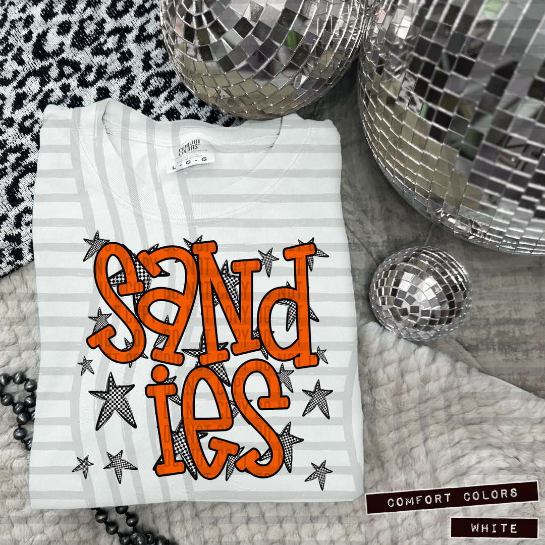 Orange Staggered DTF Print
