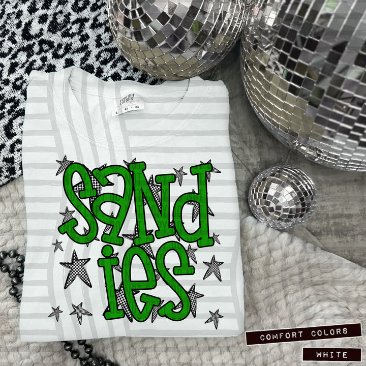 Green Staggered DTF Print