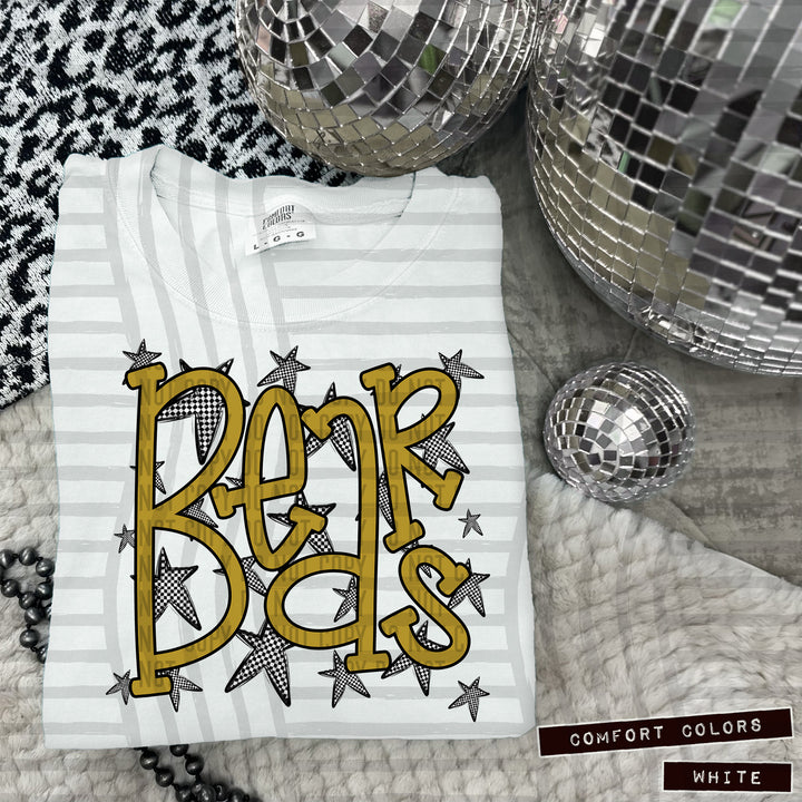Gold Staggered DTF Print