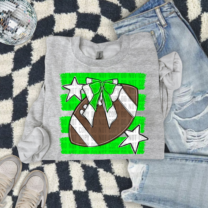 Football Bow DTF Print