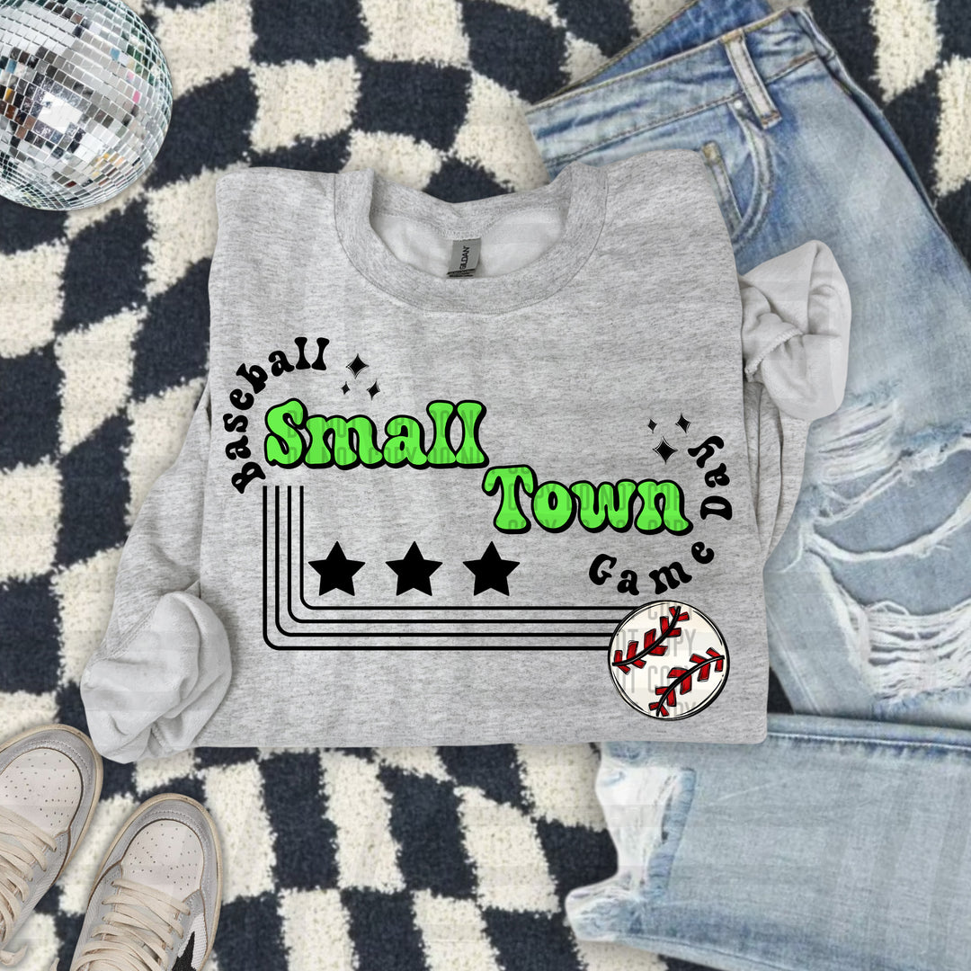 Small Town Baseball DTF Print