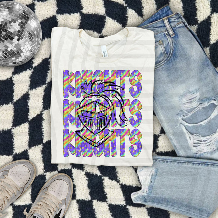 Rainbow Swirl Mascot Outlines DTF Print