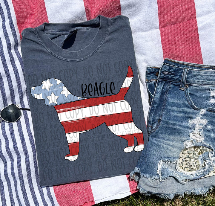 Patriotic Dog Designs Black Text DTF Print