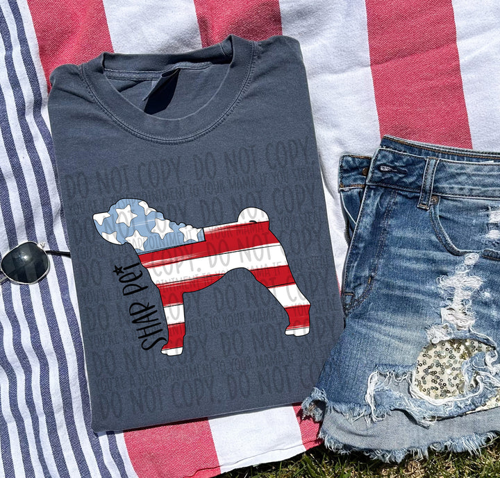 Patriotic Dog Designs Black Text DTF Print