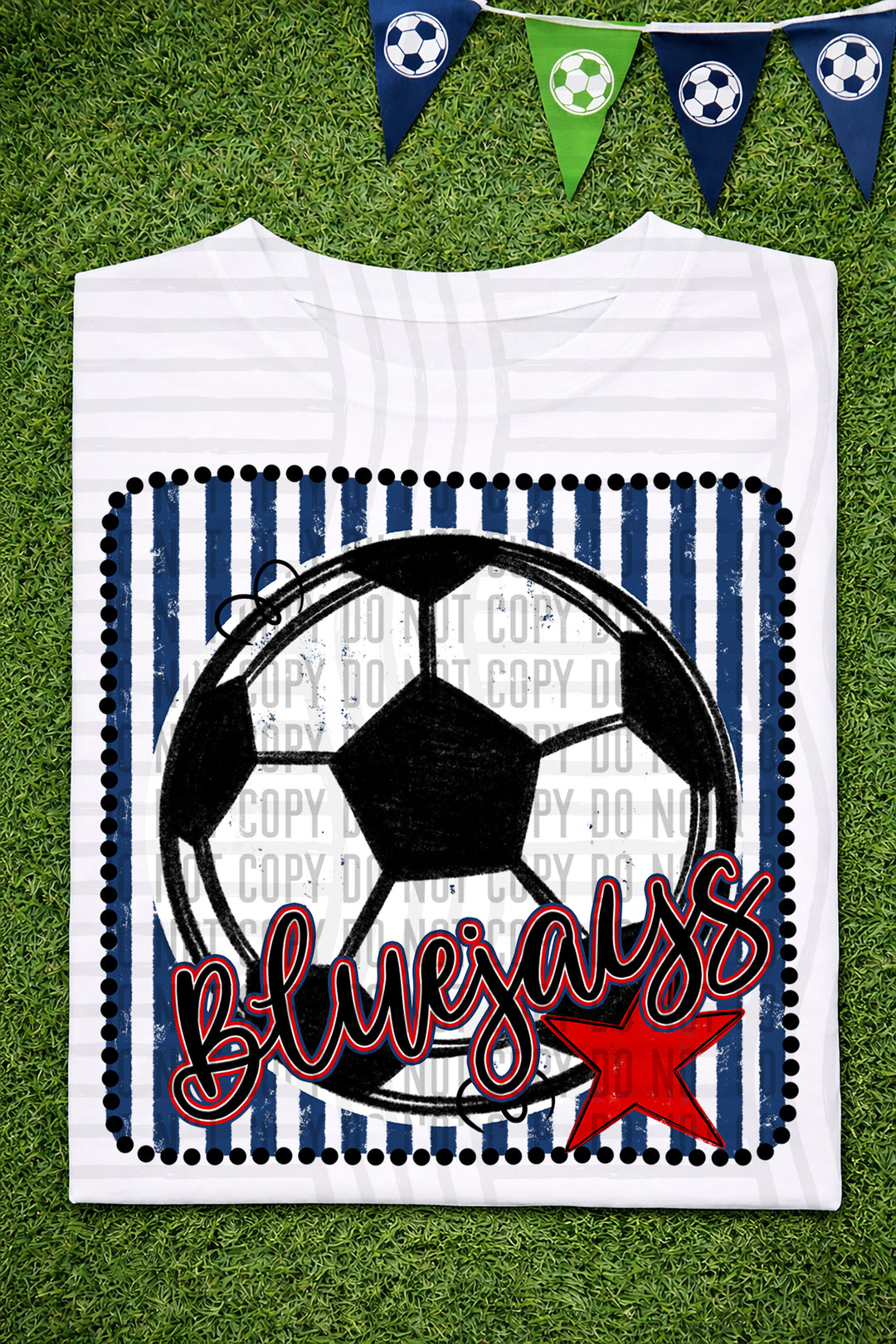 Soccer RWB Framed DTF Print