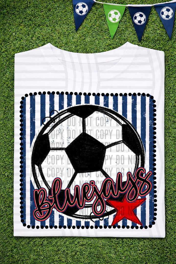 Soccer RWB Framed DTF Print