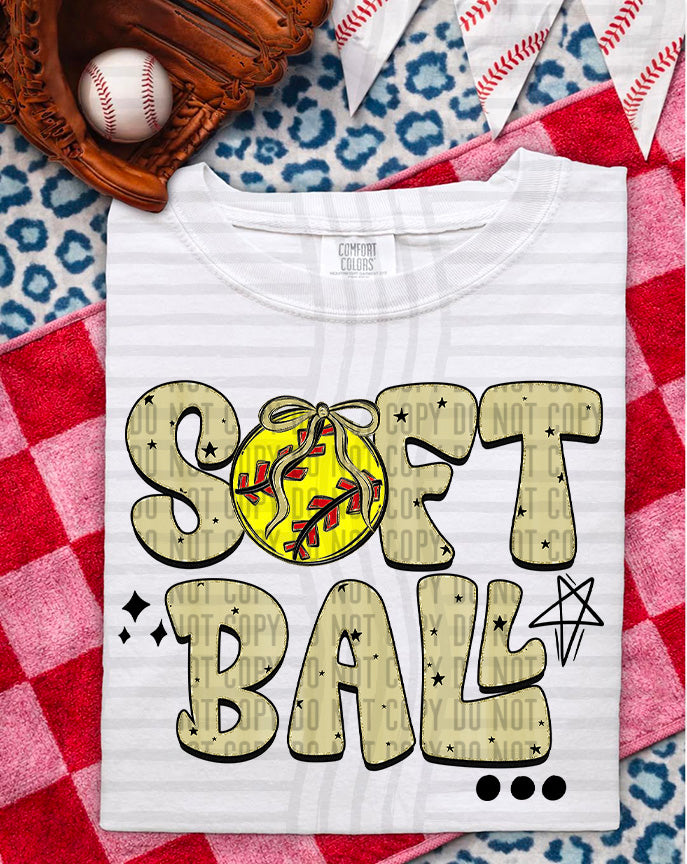 Softball Retro DTF Print