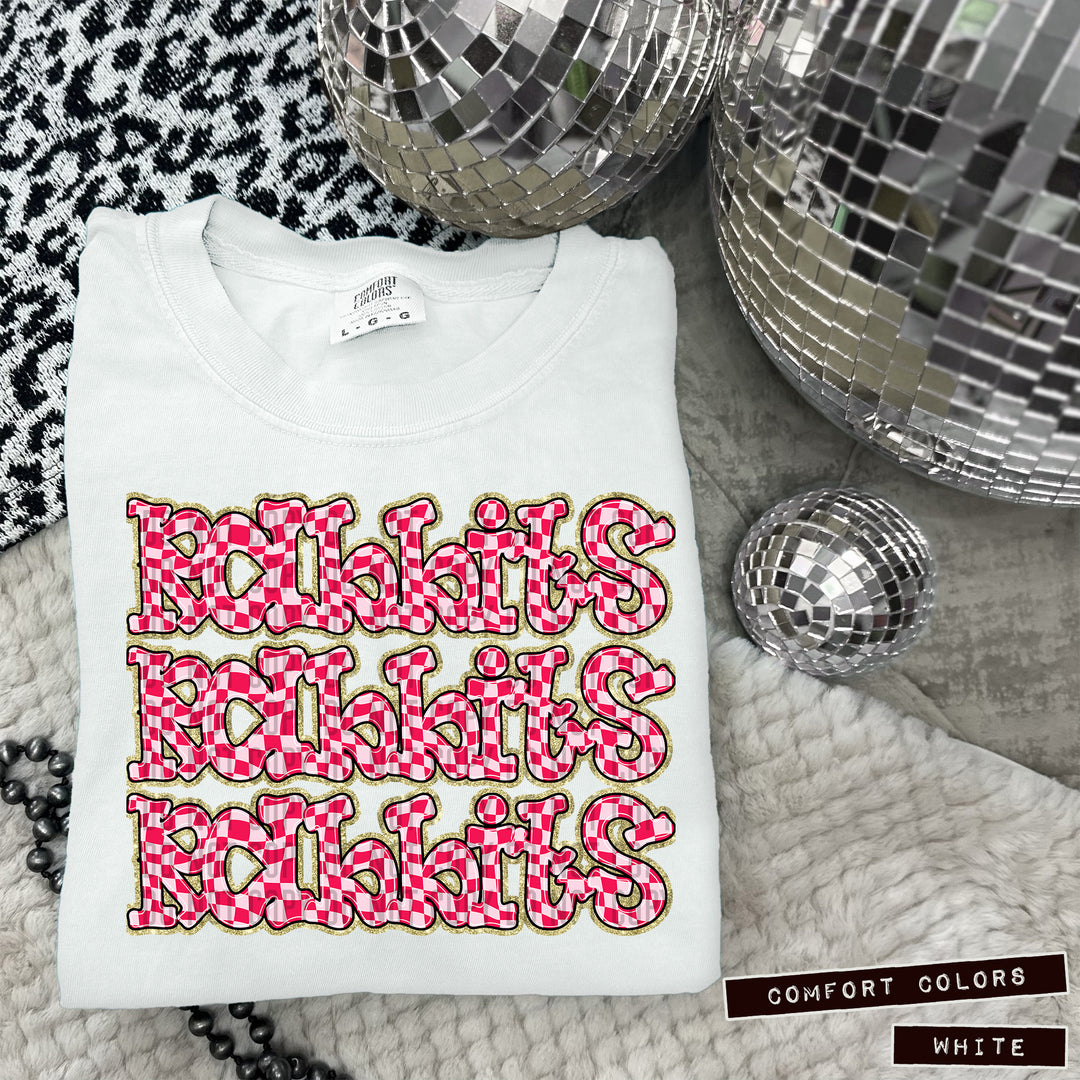 Pink Checks DTF Print