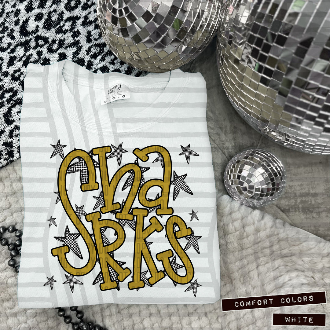 Gold Staggered DTF Print