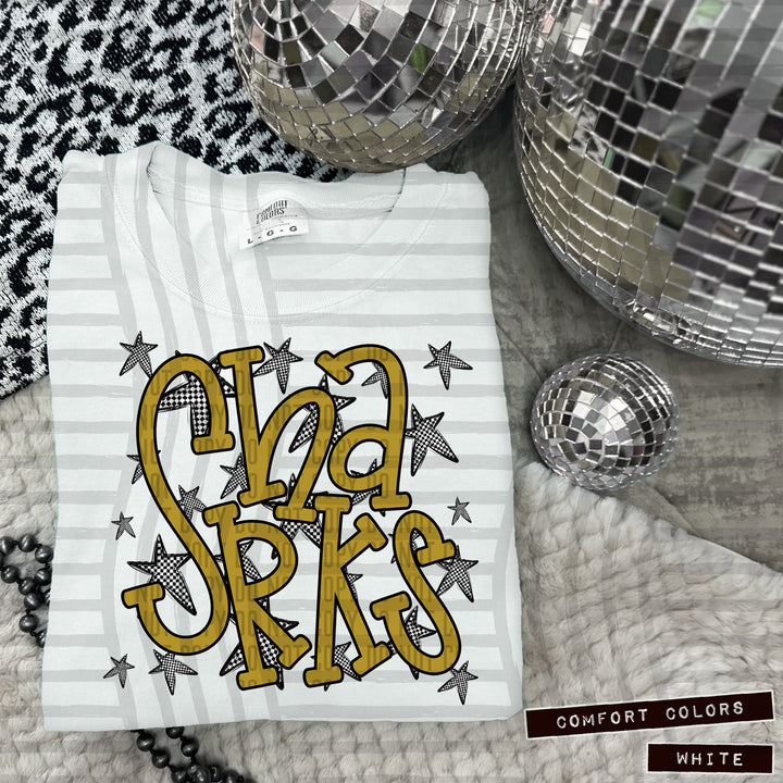 Gold Staggered DTF Print