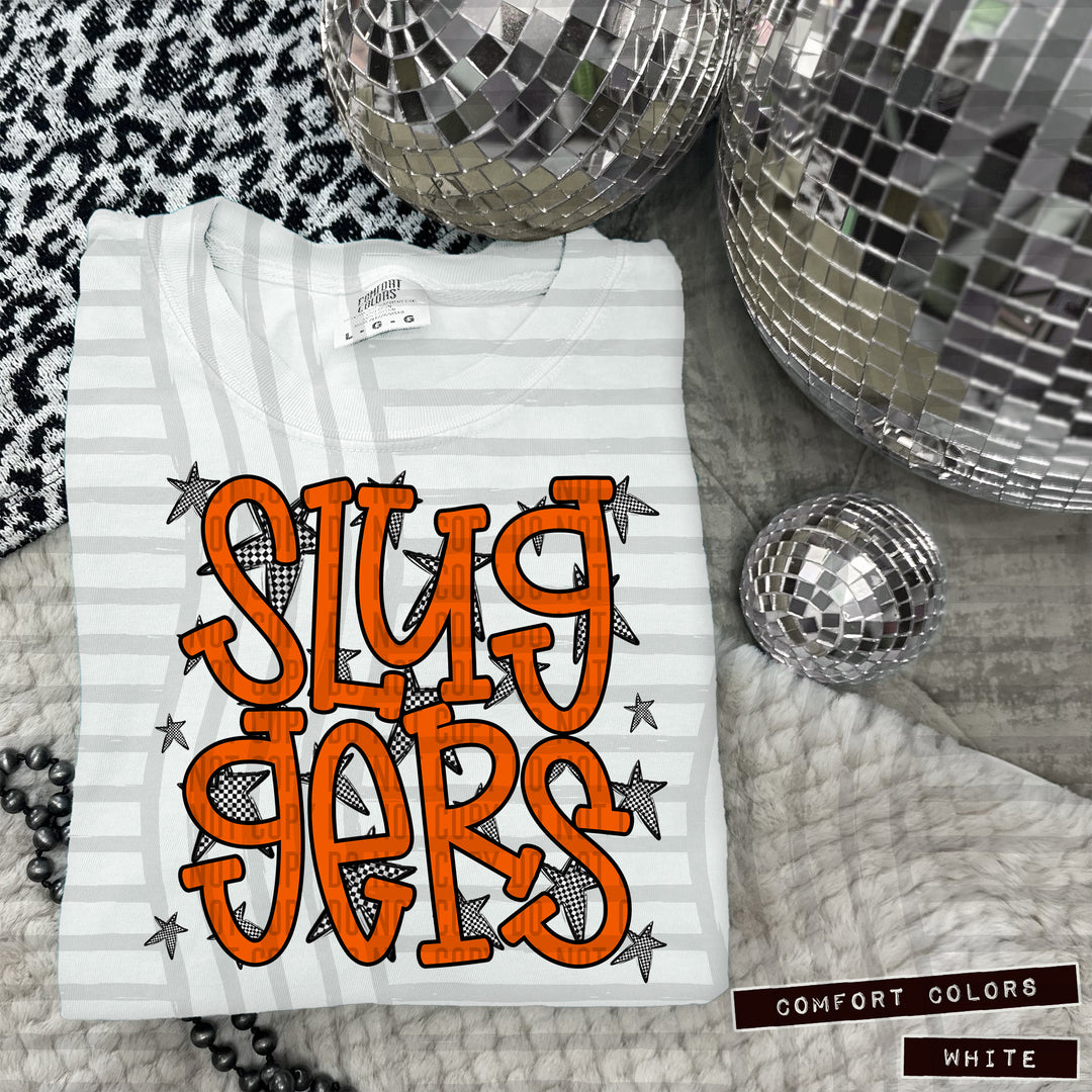 Orange Staggered DTF Print