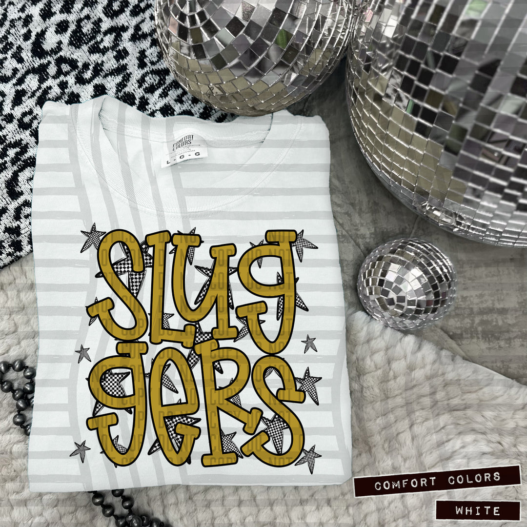 Gold Staggered DTF Print