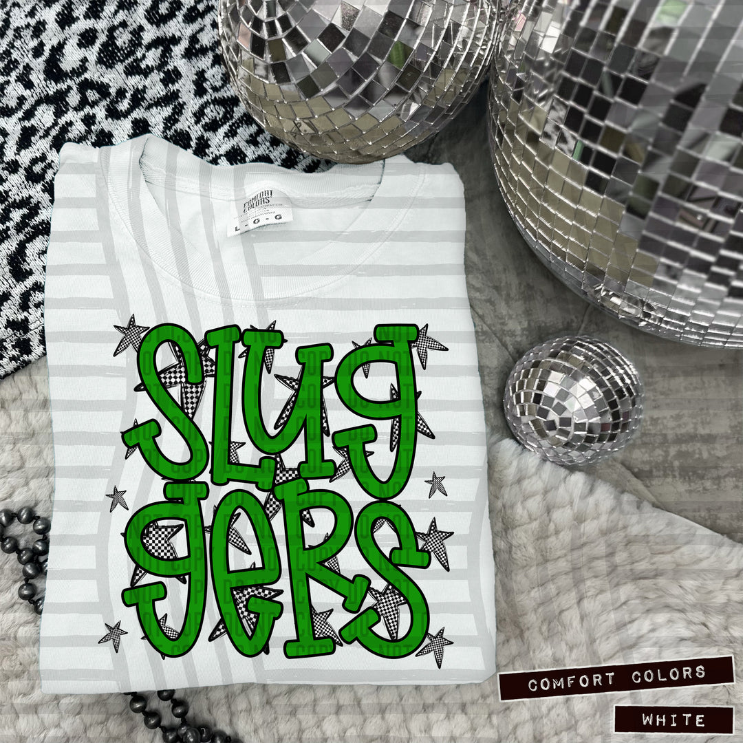 Green Staggered DTF Print