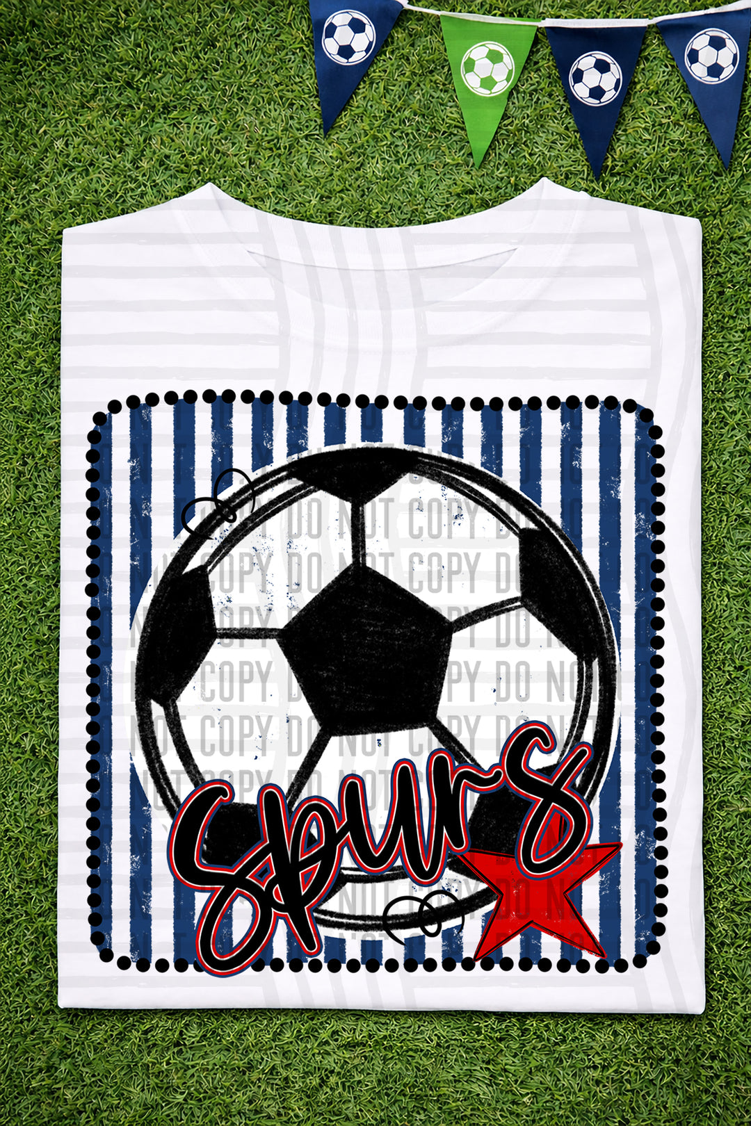 Soccer RWB Framed DTF Print