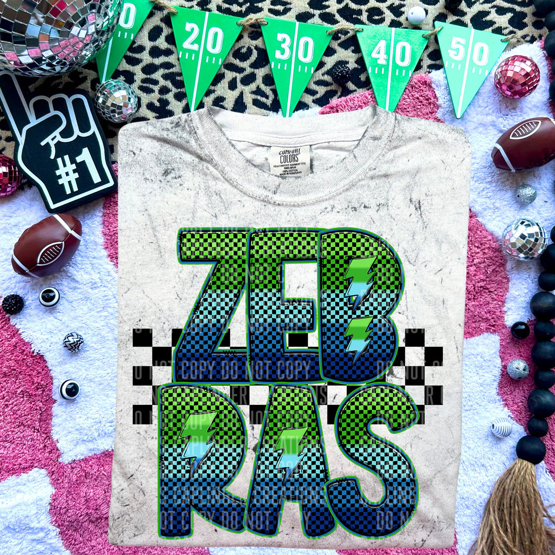 Electric Checks DTF Print