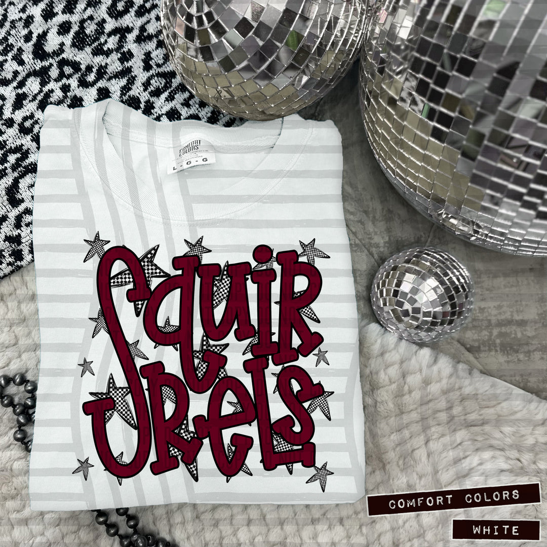 Maroon Staggered DTF Print