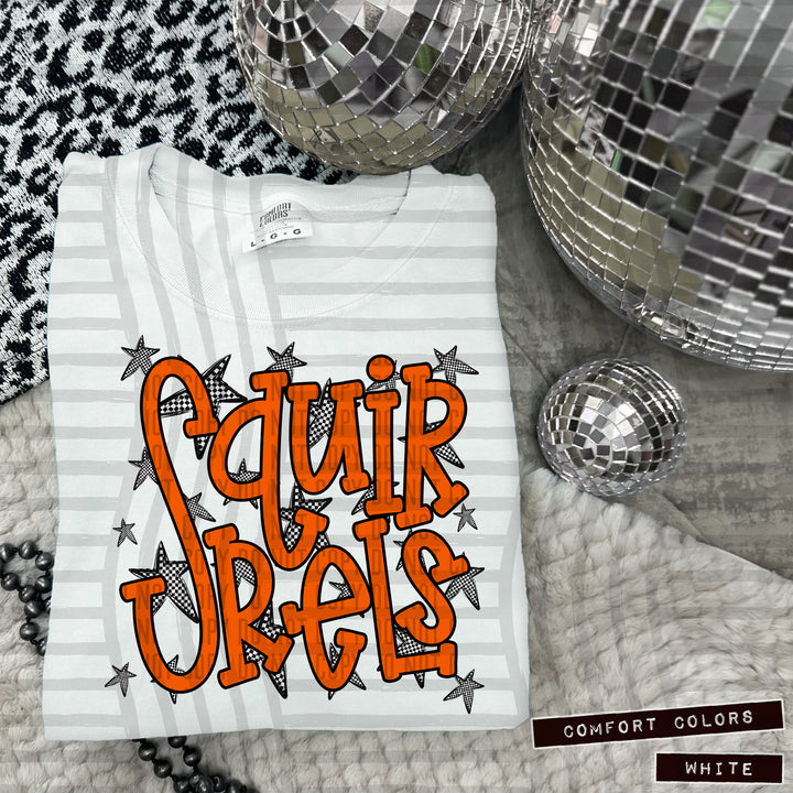 Orange Staggered DTF Print