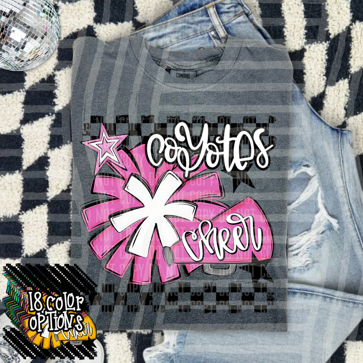 Cheer Pom With Names Grey DTF Print