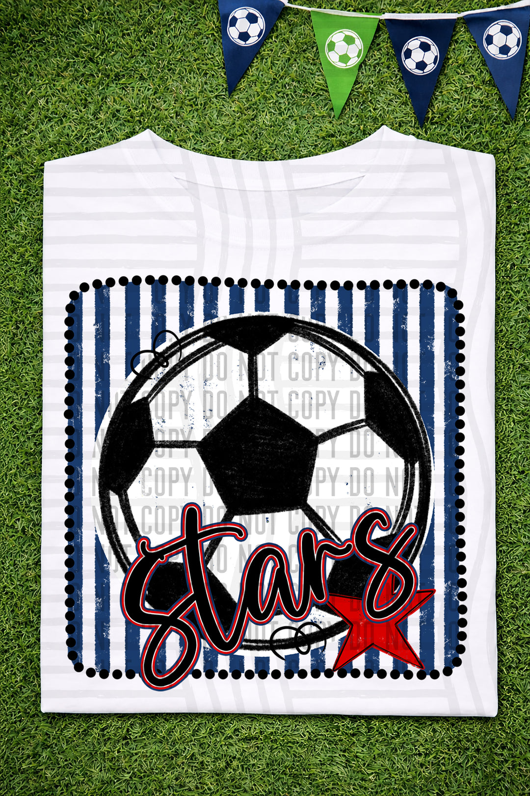 Soccer RWB Framed DTF Print