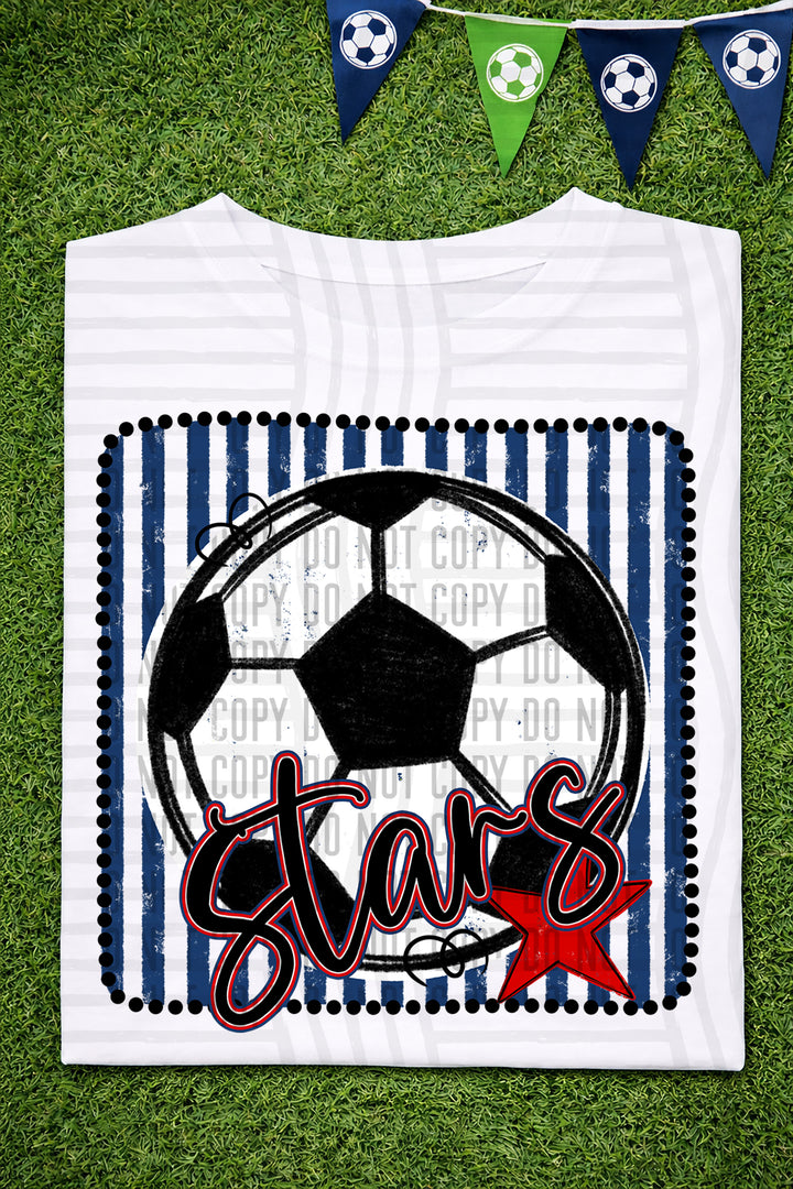 Soccer RWB Framed DTF Print