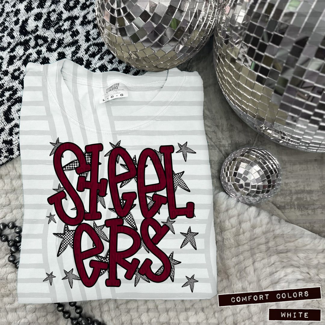 Maroon Staggered DTF Print