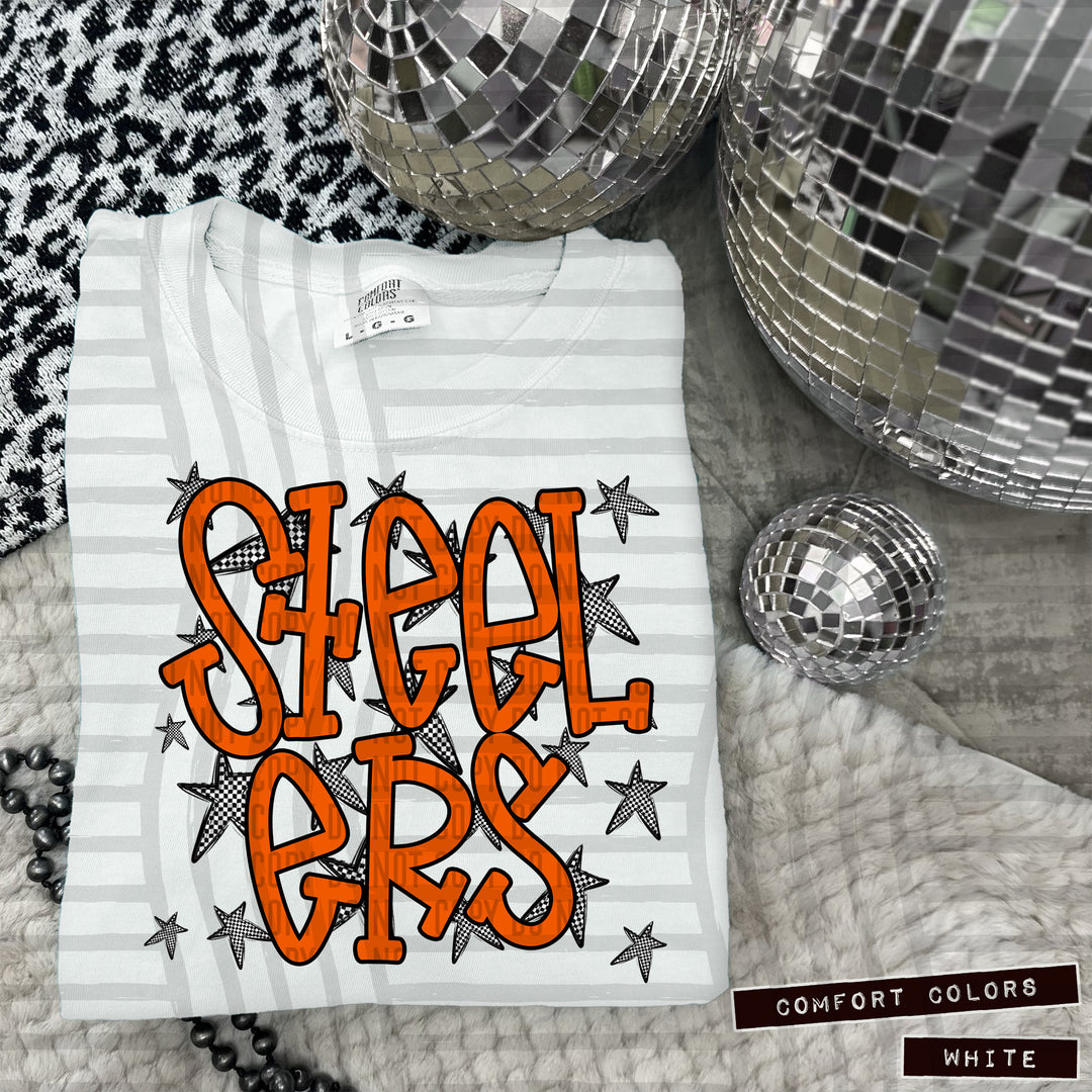 Orange Staggered DTF Print