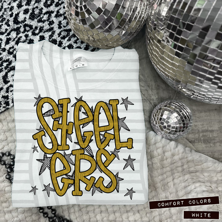 Gold Staggered DTF Print