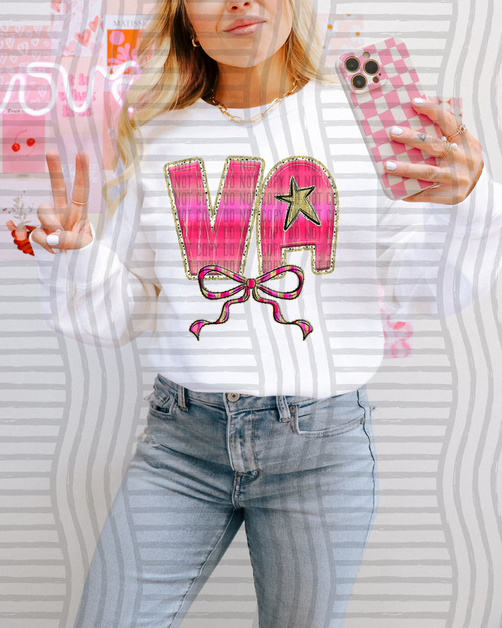 Pink Bow Occupations Names DTF Print