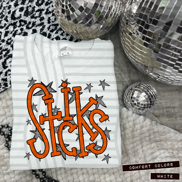 Orange Staggered DTF Print