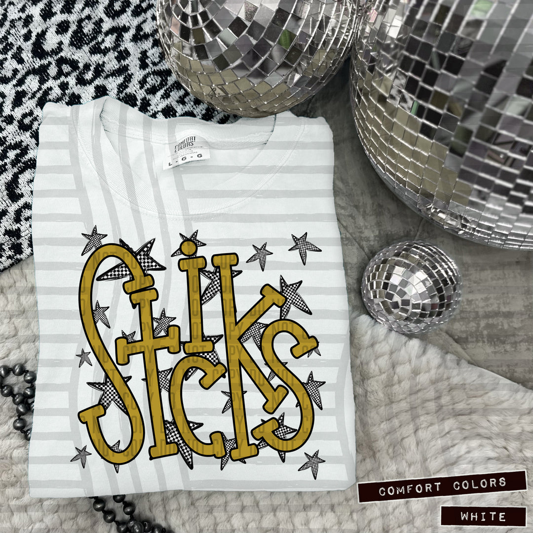 Gold Staggered DTF Print
