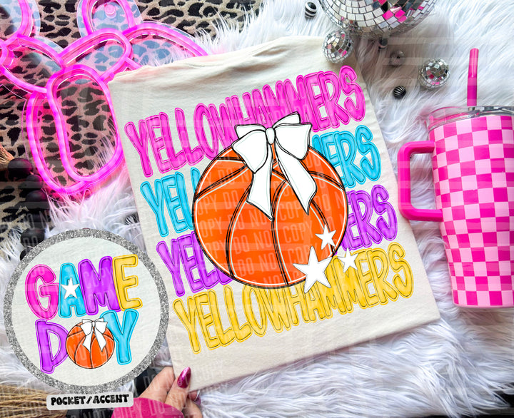 Bright Preppy Basketball DTF Print