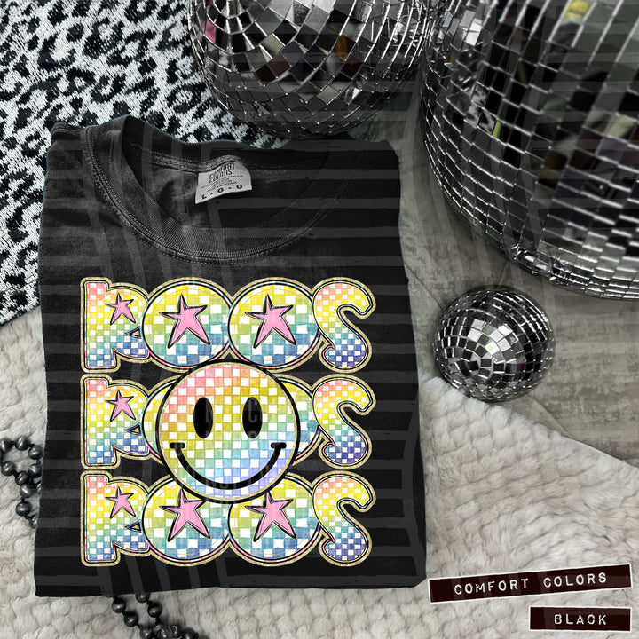 Rainbow Smiley Triple Stack DTF Print