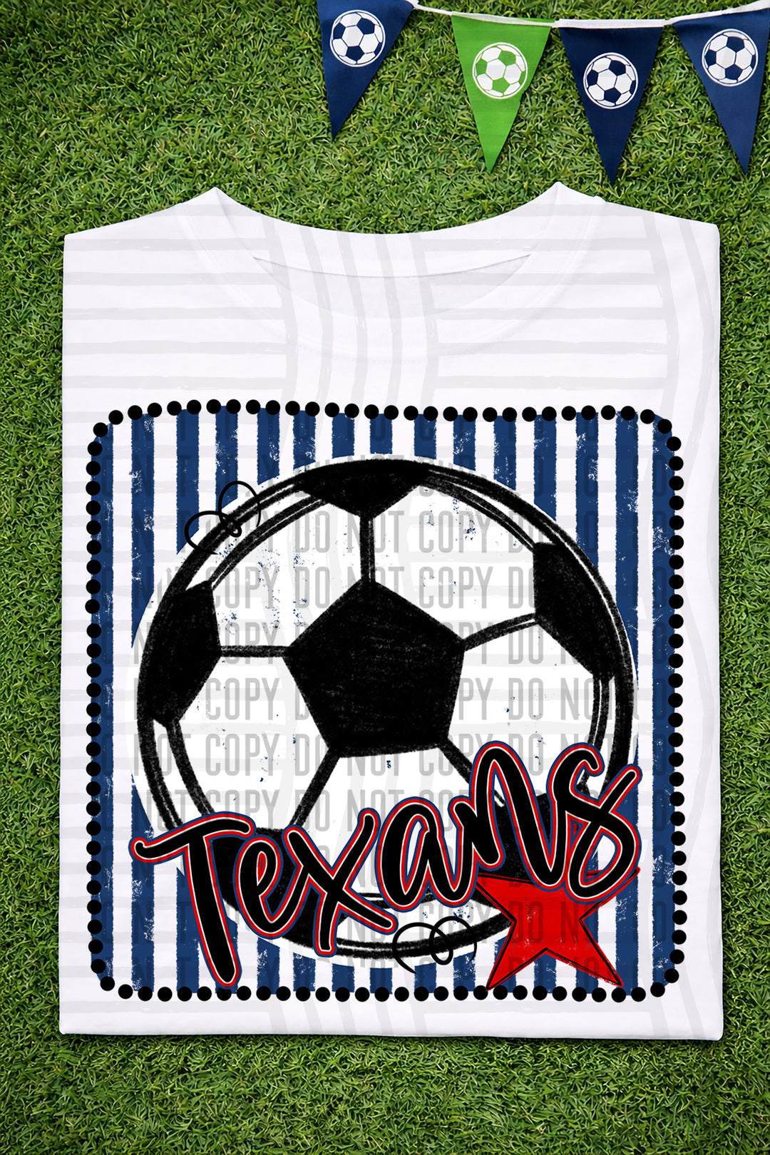 Soccer RWB Framed DTF Print