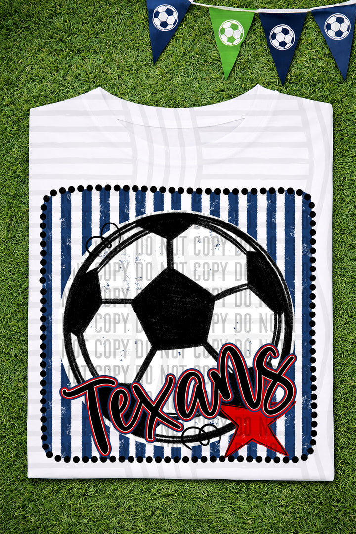 Soccer RWB Framed DTF Print