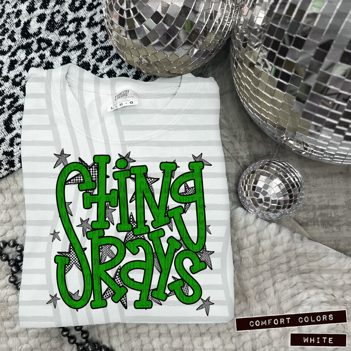Green Staggered DTF Print