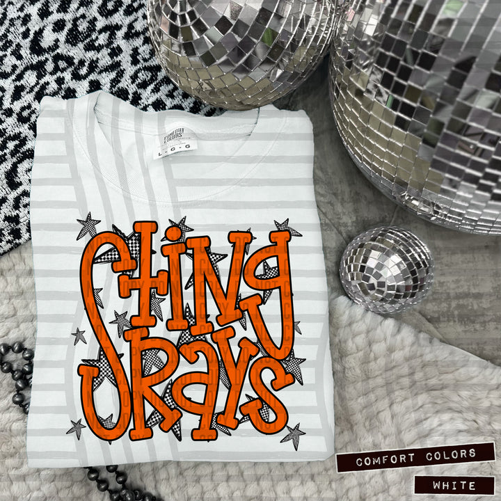 Orange Staggered DTF Print